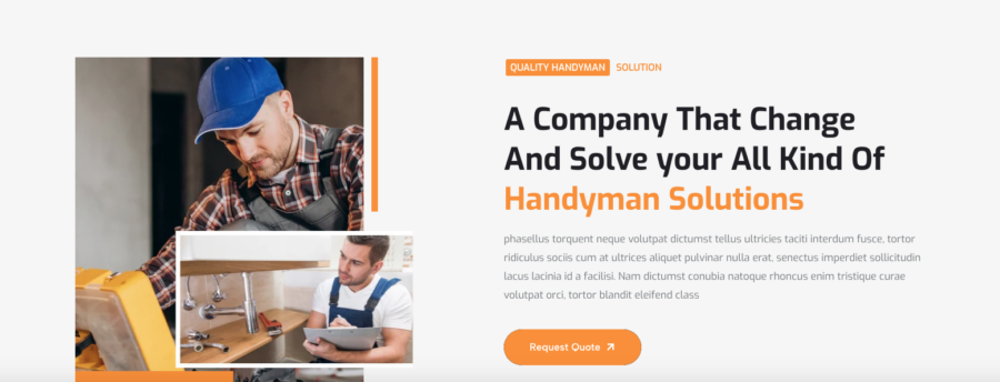 Création de site web pour services de bricolage et de maintenance